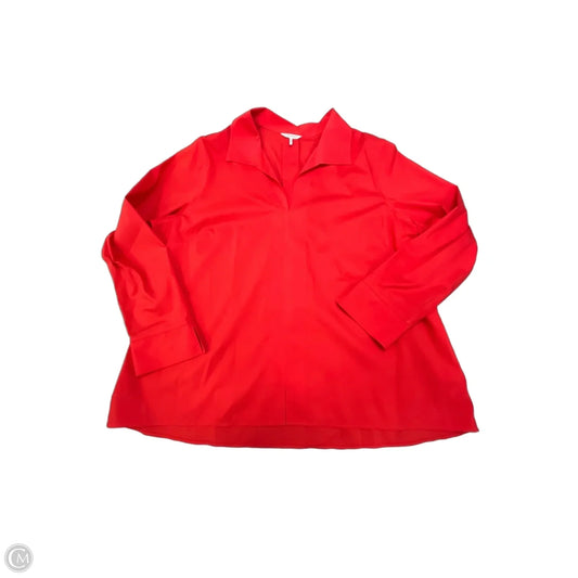 Top Long Sleeve By Foxcroft In Red, Size: Xl