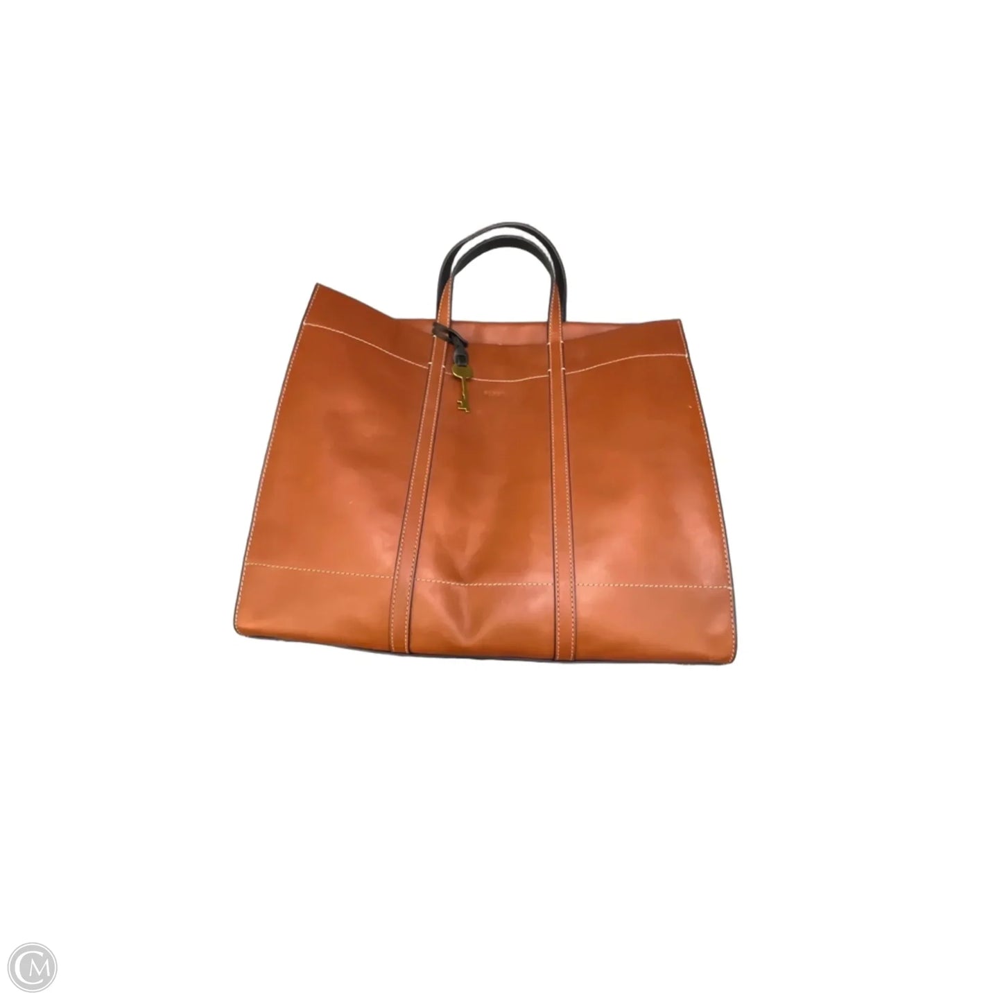 Handbag Leather By Fossil, Size: Large