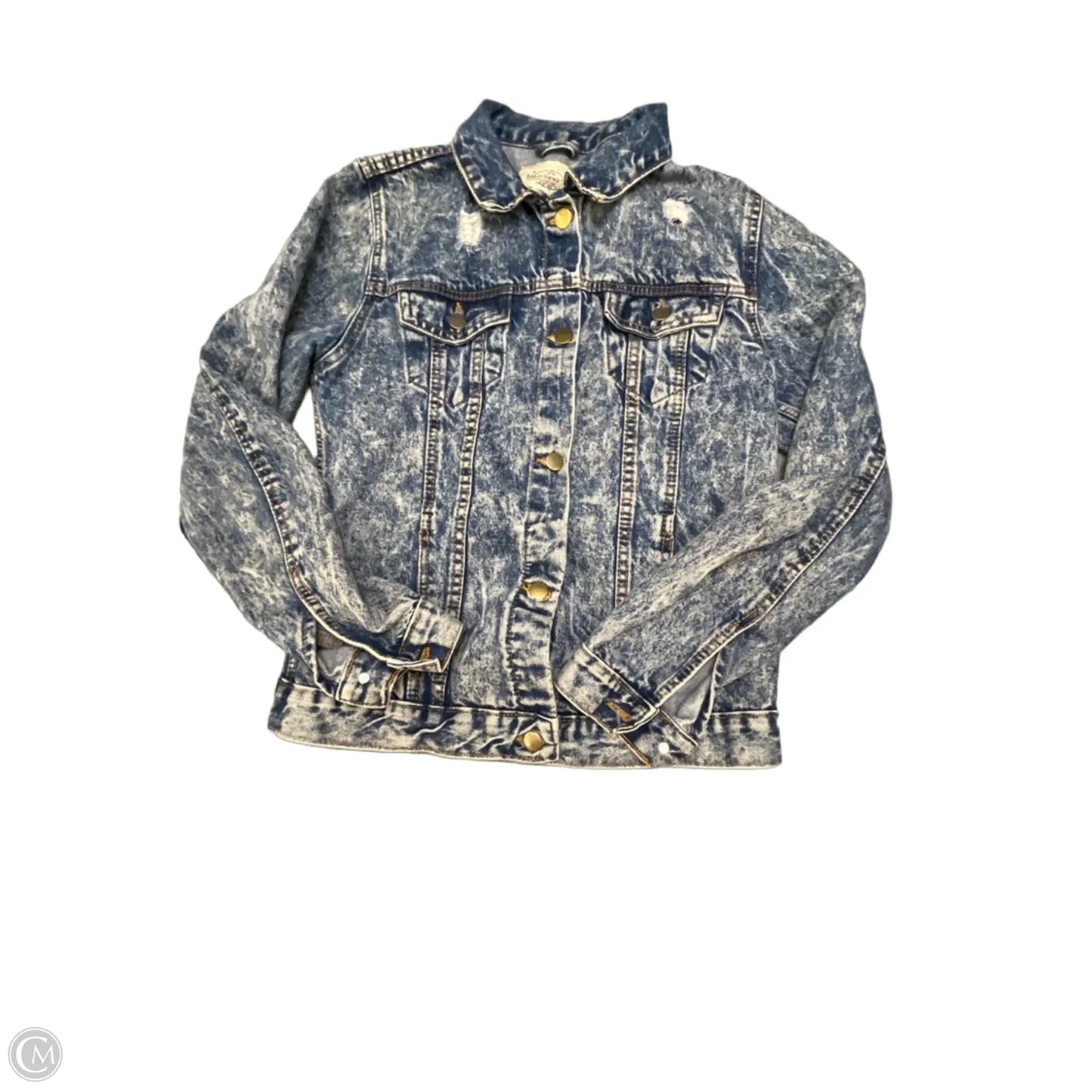 Jacket Denim By Clothes Mentor In Blue Denim, Size: L