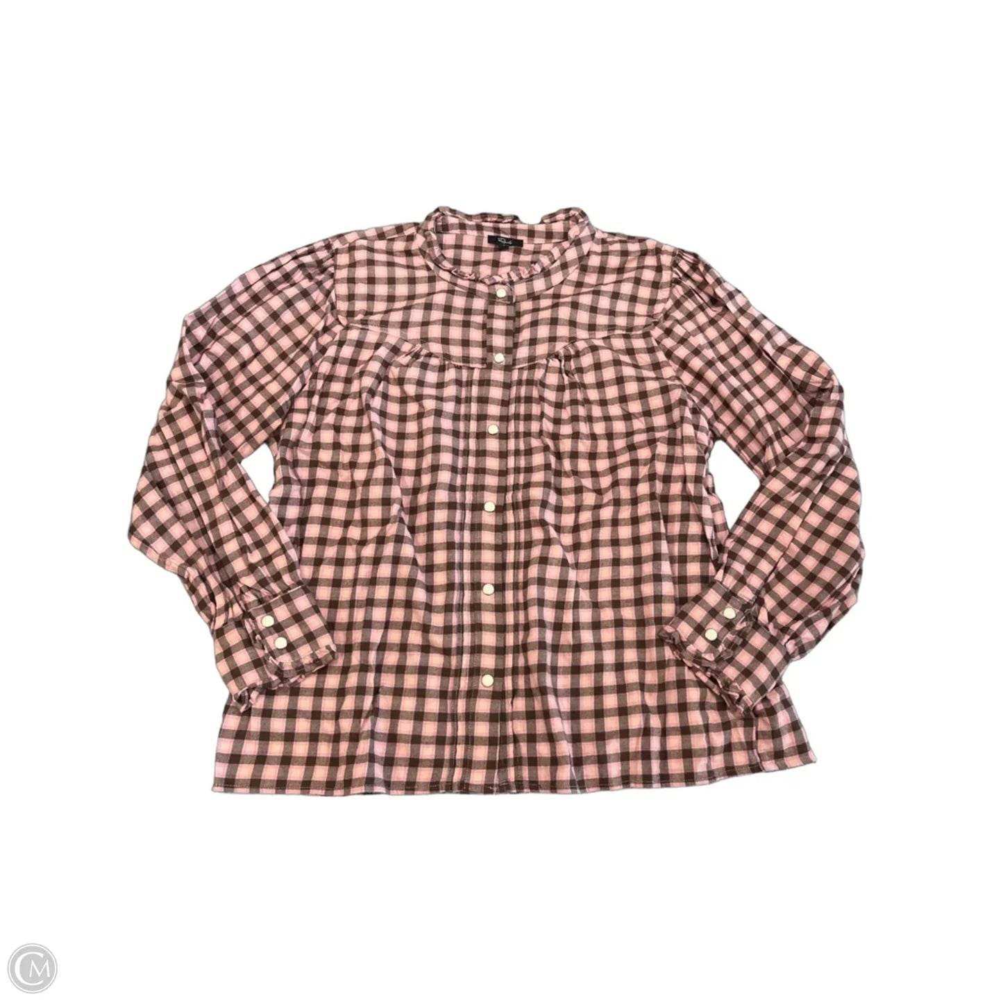 Top Long Sleeve By Rails In Plaid Pattern, Size: L