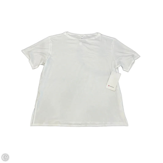 Athletic Top Short Sleeve By Lululemon In White, Size: L