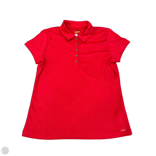 Athletic Top Short Sleeve By Izod In Red, Size: M