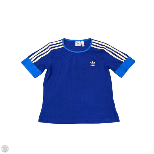 Athletic Top Short Sleeve By Adidas In Blue, Size: S