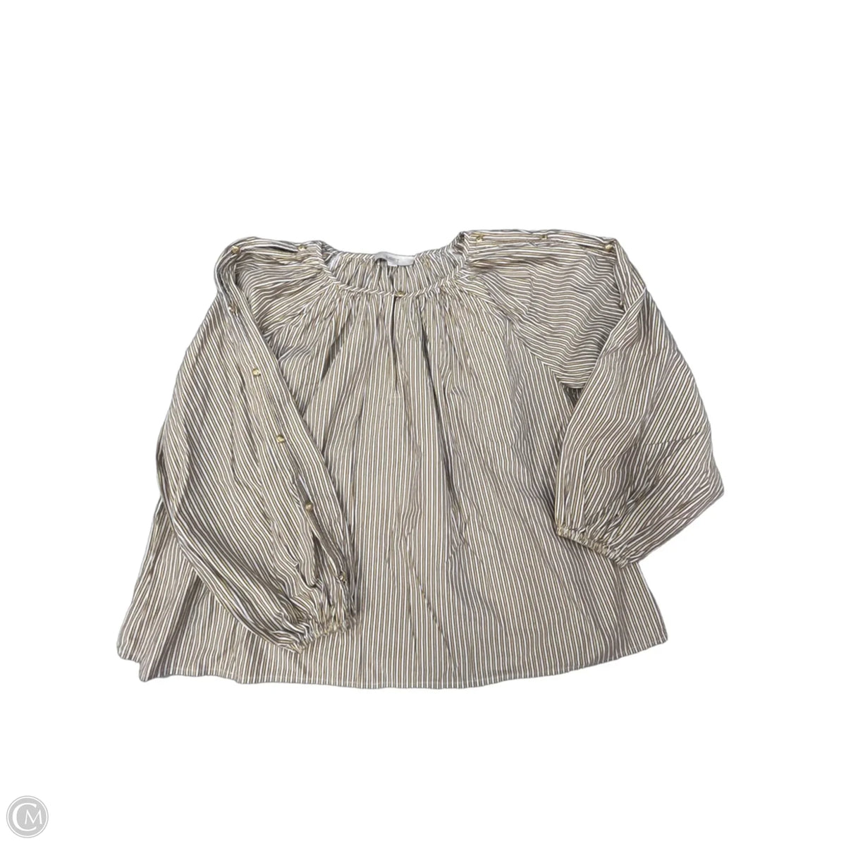 Top Long Sleeve By Loft In Striped Pattern, Size: L