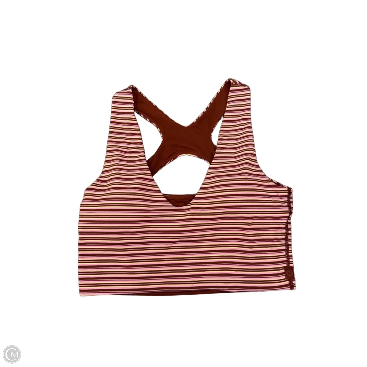 Athletic Bra By Lululemon In Striped Pattern, Size: M