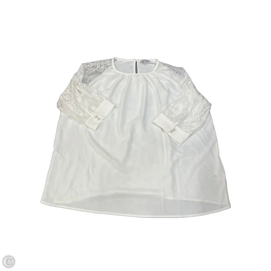 Blouse Short Sleeve By White Birch In White, Size: Xl