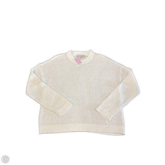 Top Long Sleeve By Loft In White, Size: L