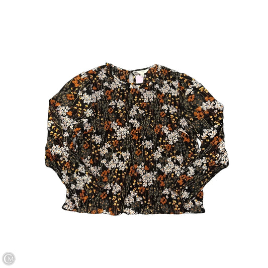 Blouse Long Sleeve By Terra & Sky In Floral Print, Size: 1x