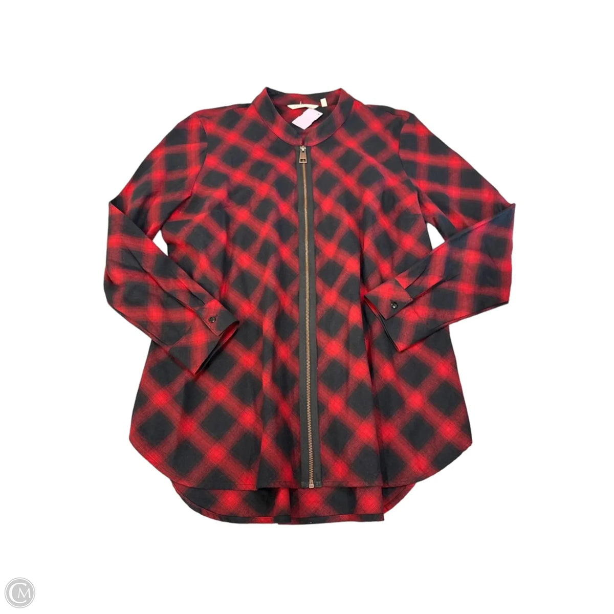 Jacket Shirt By Soft Surroundings In Plaid Pattern, Size: Xl