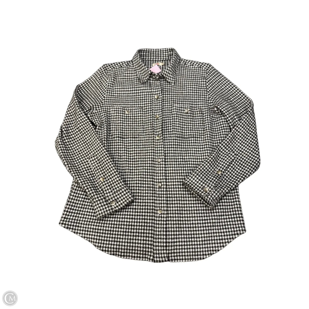 Jacket Shirt By Faherty In Black & White, Size: M