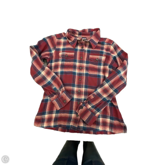 Top Long Sleeve By Patagonia In Plaid Pattern, Size: S