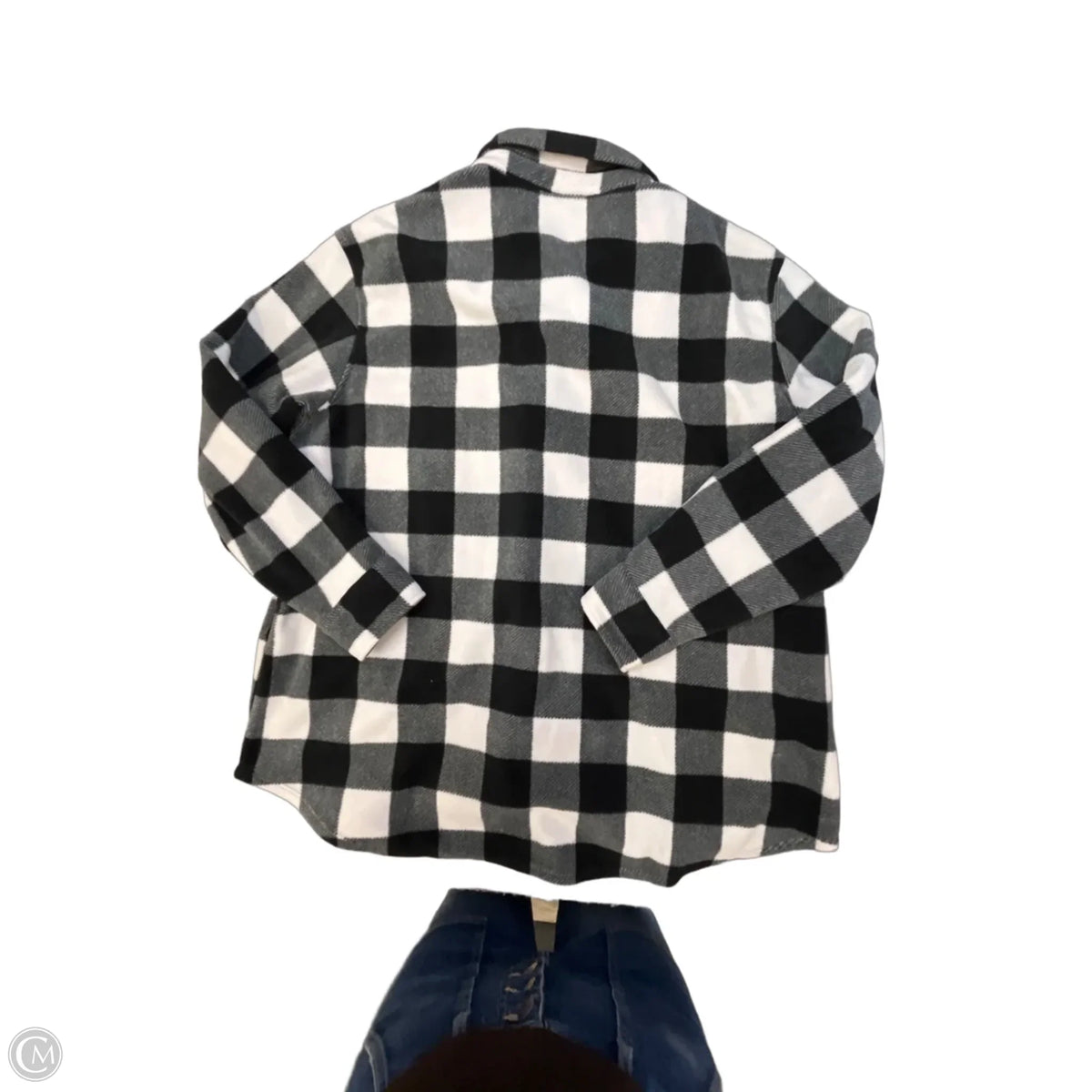 Jacket Shirt By Eddie Bauer In Black & White, Size: Xl