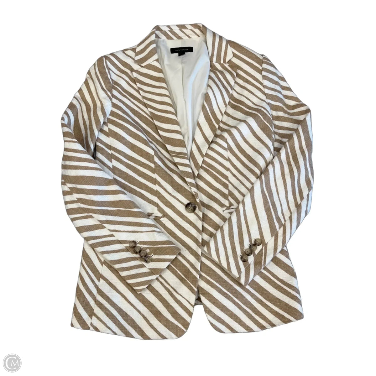 Blazer By Ann Taylor In Zebra Print, Size: S