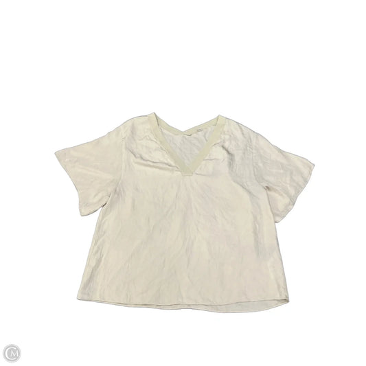 Blouse Short Sleeve By Vince In Beige, Size: M