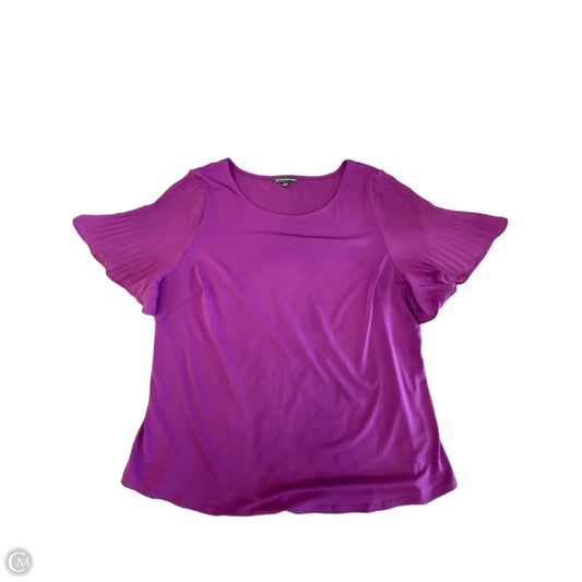 Blouse Short Sleeve By Adrianna Papell In Purple, Size: 1x
