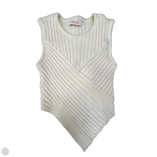 Vest Sweater By Clothes Mentor In Ivory, Size: M