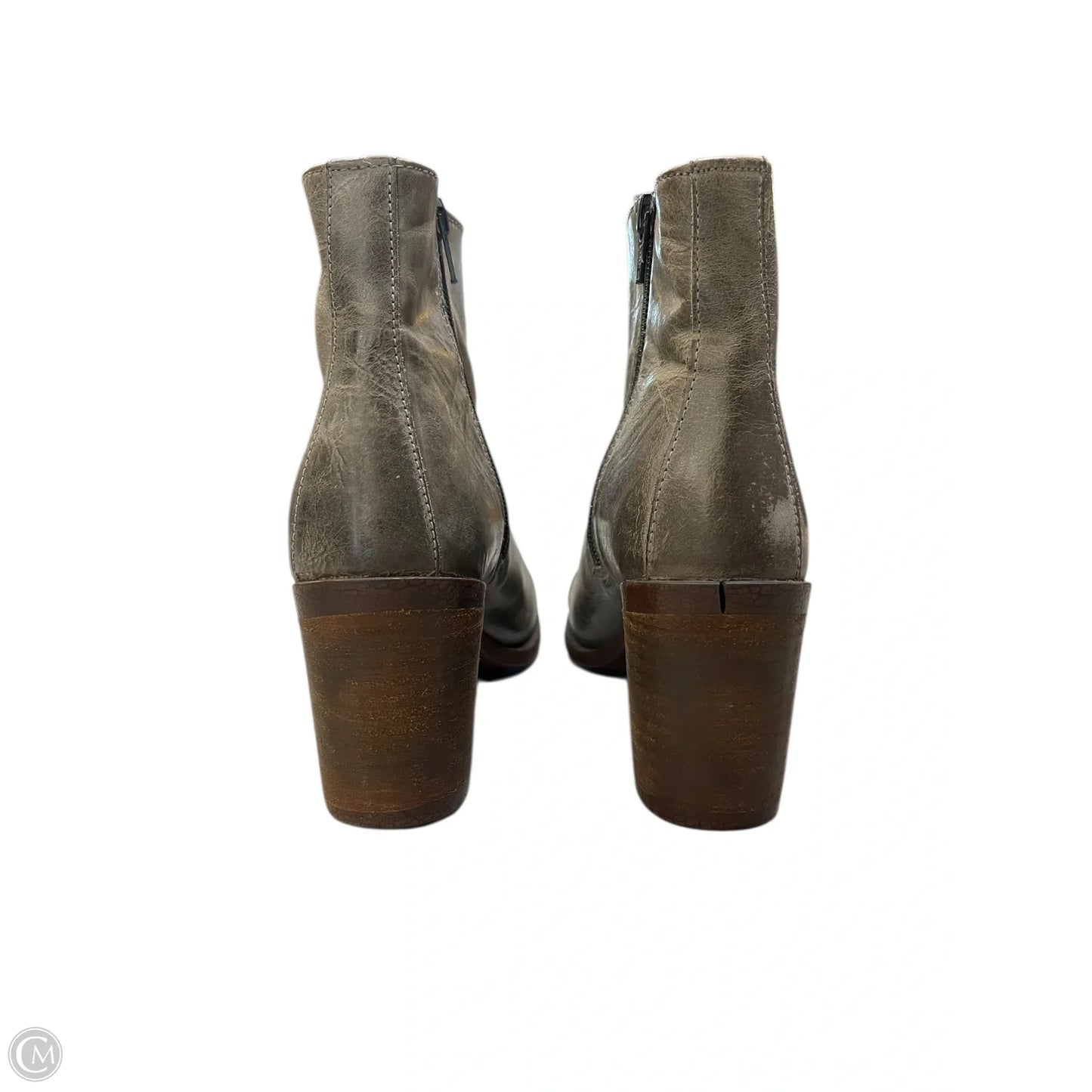 Boots Ankle Heels By Freebird In Grey, Size: 6