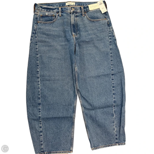Jeans Wide Leg By Abercrombie And Fitch In Blue Denim, Size: 14