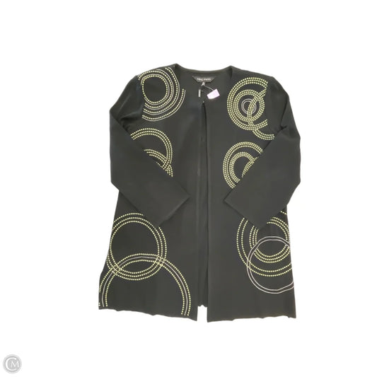 Cardigan By Ming Wang In Black & Yellow, Size: Xl