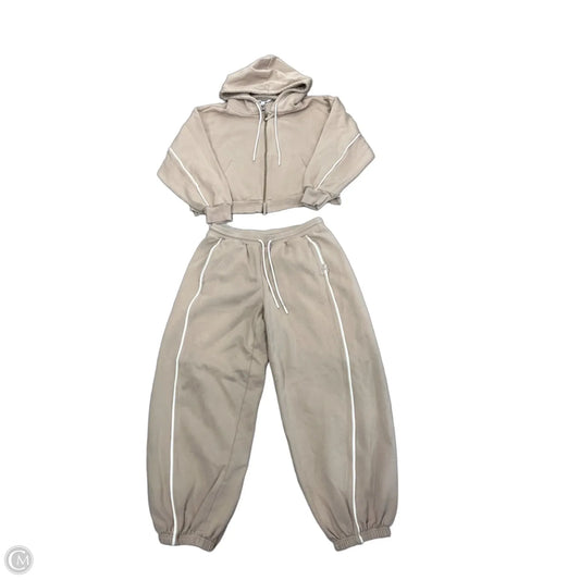 Top 2pc Long Sleeve By Joy Lab In Tan, Size: M