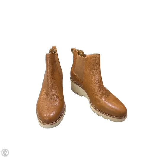 Boots Ankle Heels By Vionic In Brown & Cream, Size: 8