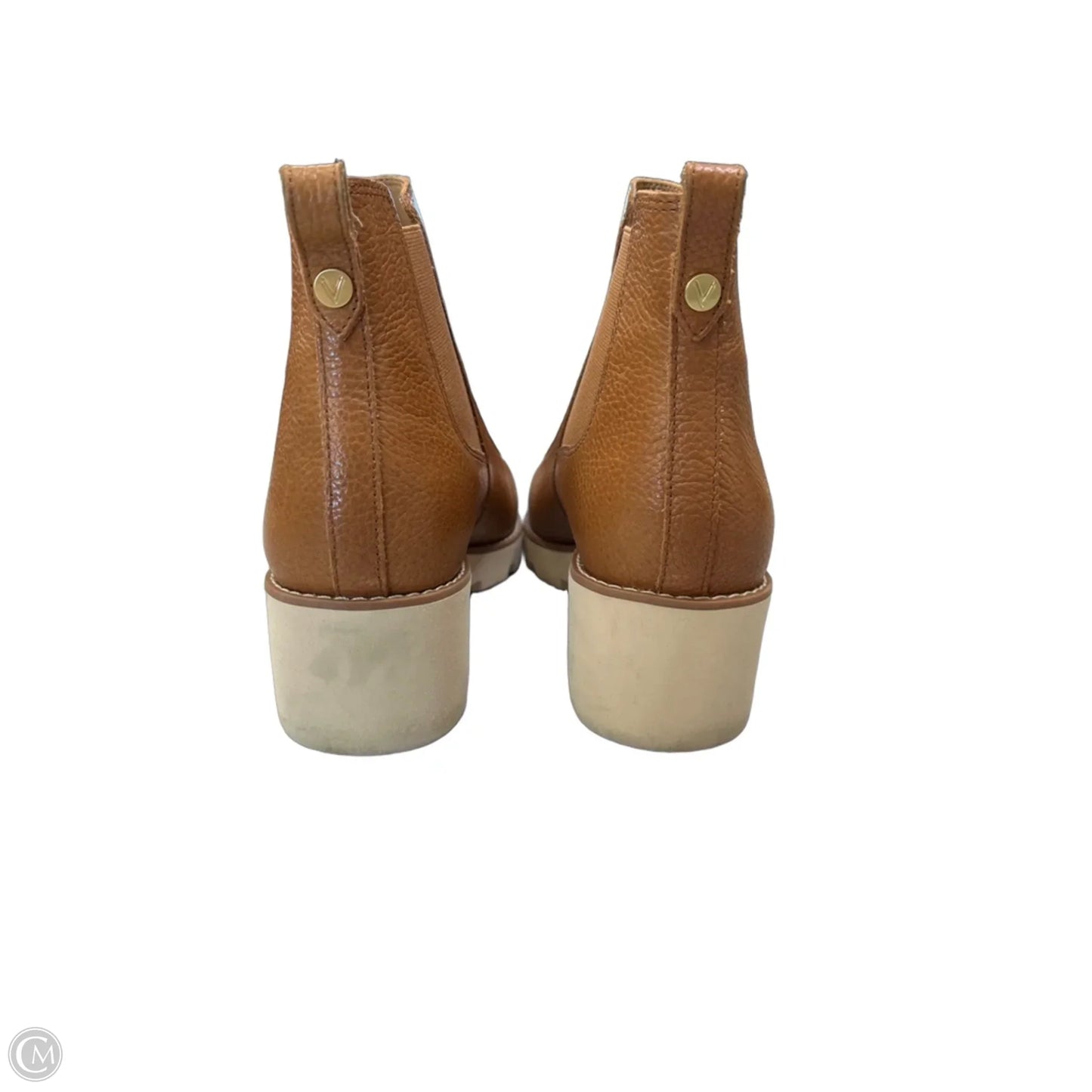 Boots Ankle Heels By Vionic In Brown & Cream, Size: 8