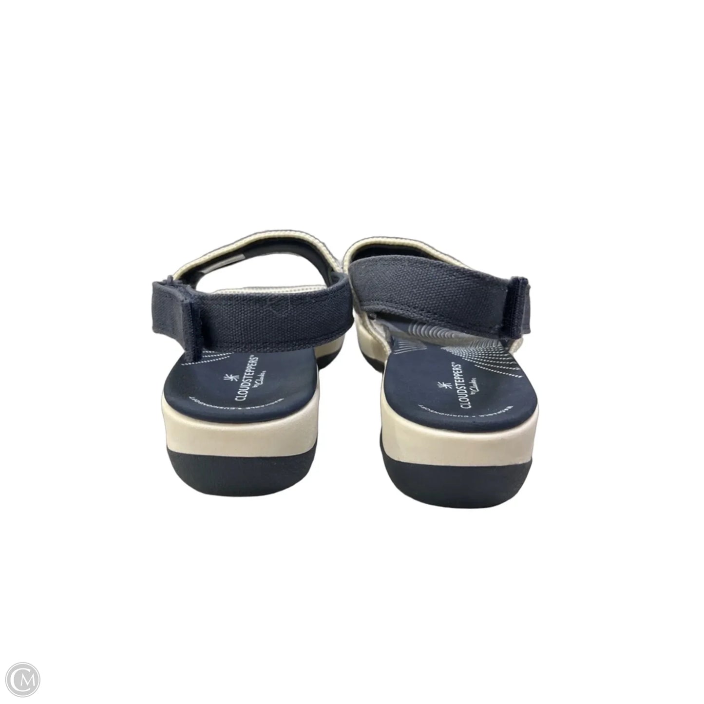 Sandals Flats By Clarks In Blue & Cream, Size: 6.5