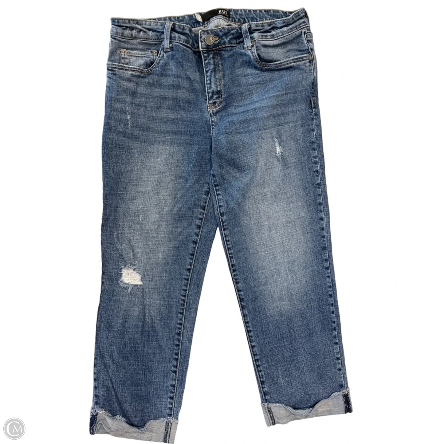 Jeans Cropped By Kut In Blue Denim, Size: 10