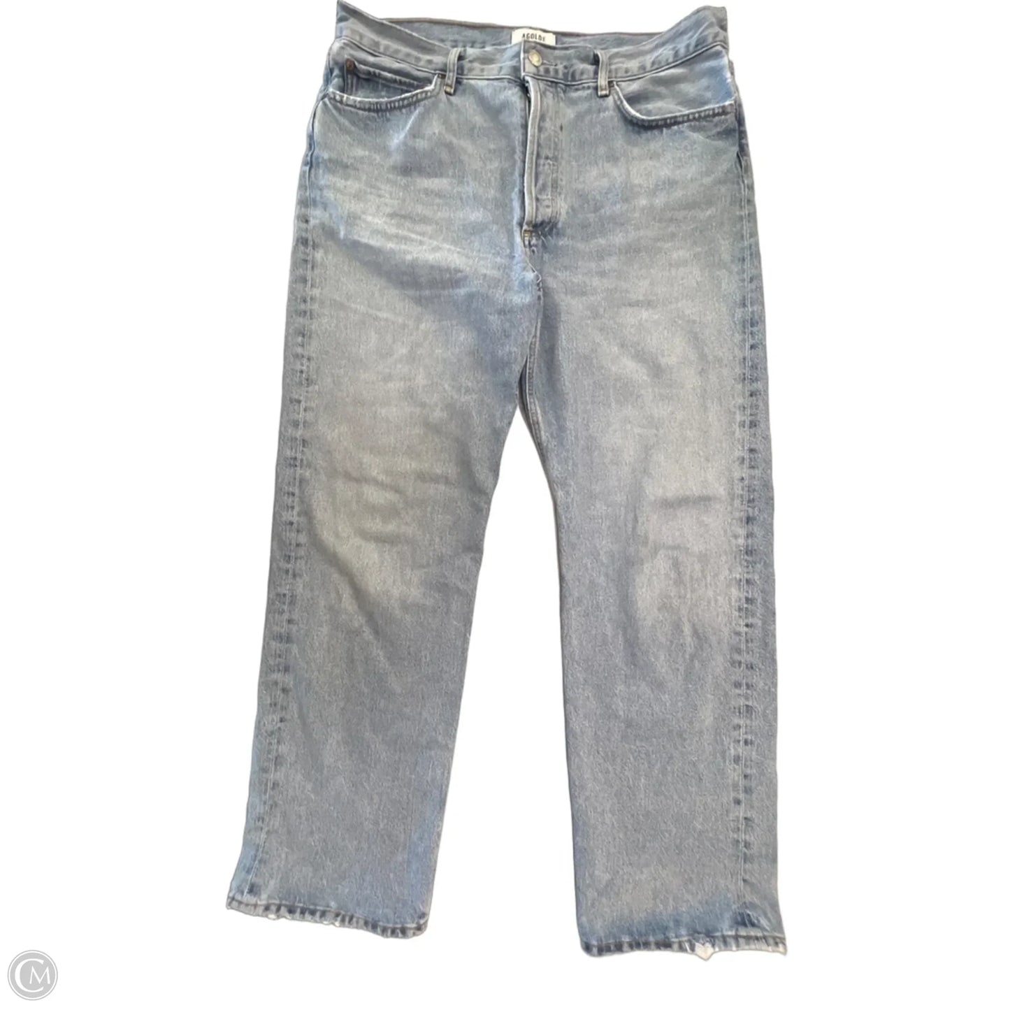 Jeans Straight By Agolde In Blue Denim, Size: 10
