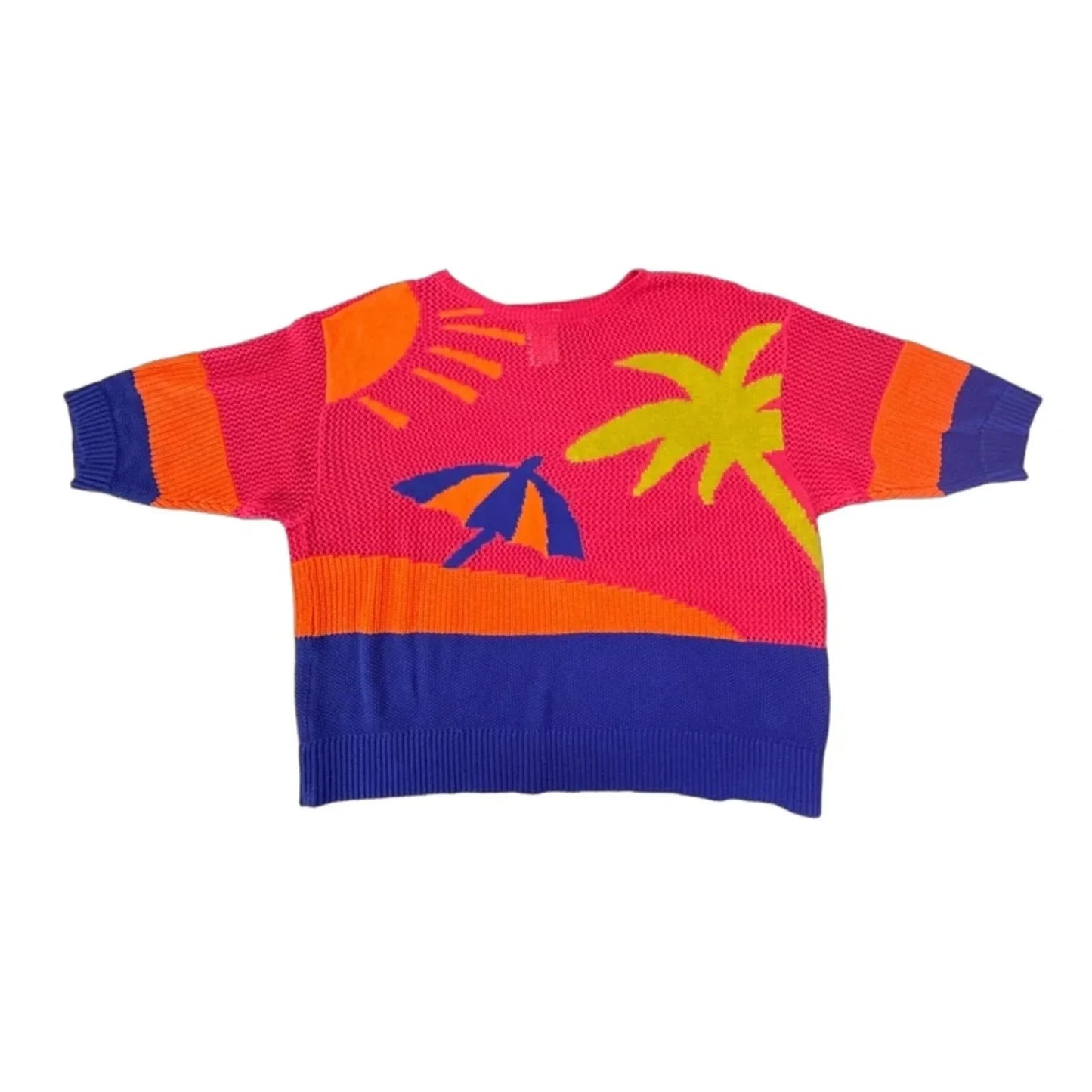Sweater Short Sleeve By Tribal In Pink, Size: L