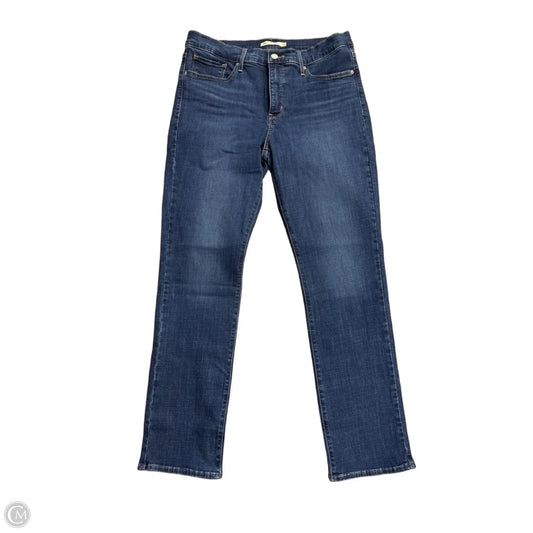 Jeans Straight By Levis In Blue Denim, Size: 14