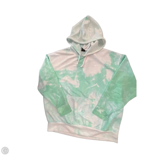 Athletic Top Long Sleeve Hoodie By Nike In Green, Size: L