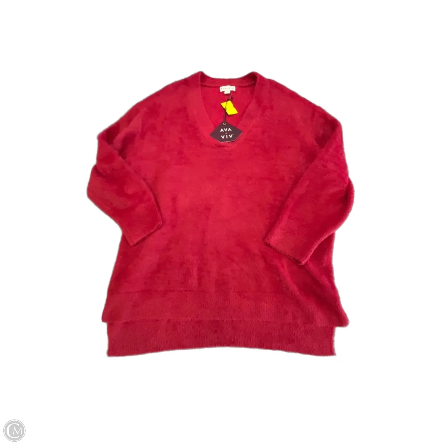 Sweater By Ava & Viv In Red, Size: 1x