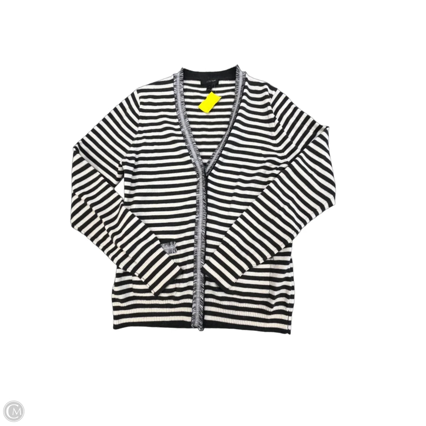 Sweater Cardigan By J. Crew In Striped Pattern, Size: M