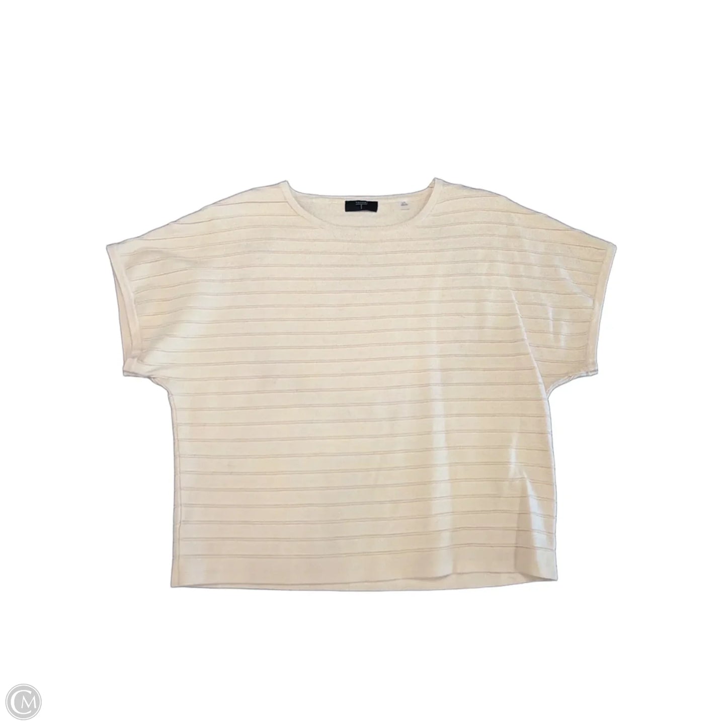Top Short Sleeve By Tahari In Peach, Size: L