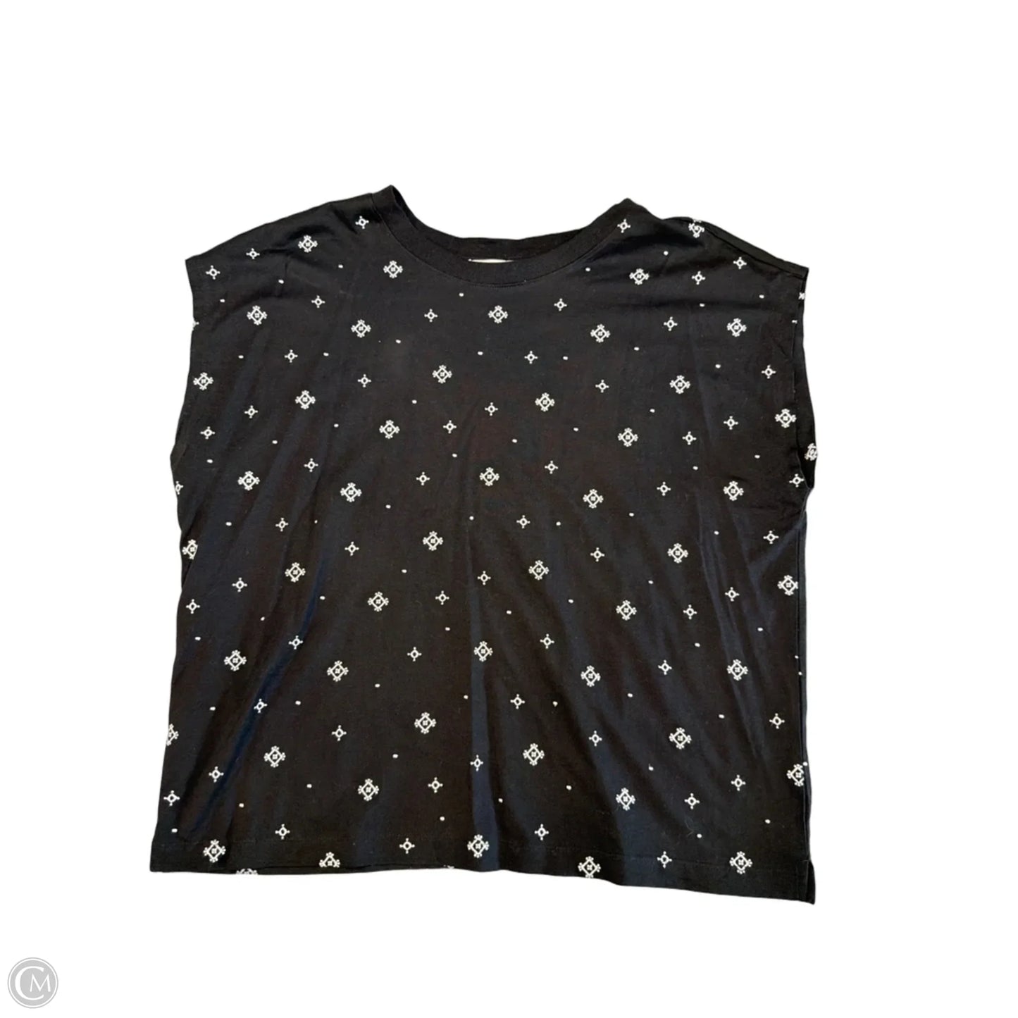 Top Short Sleeve By Loft In Black, Size: L