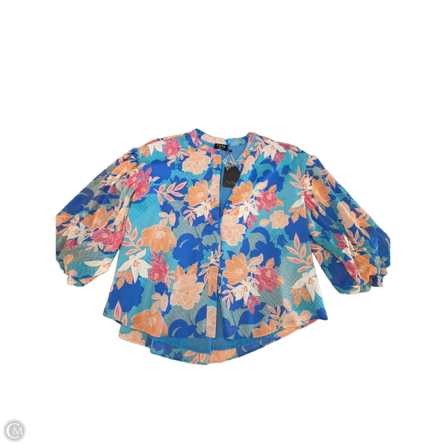 Blouse 3/4 Sleeve By Fate In Blue, Size: M