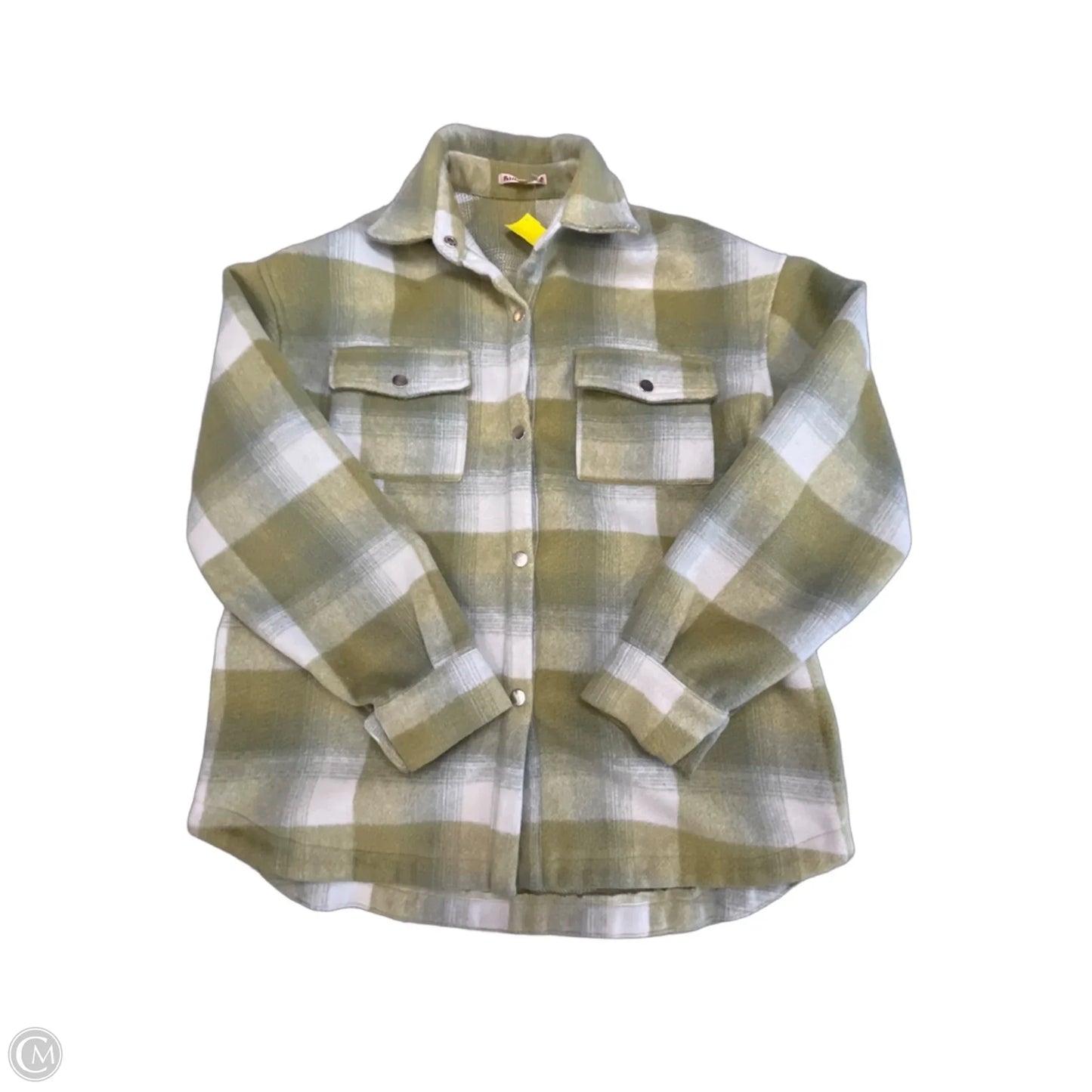 Jacket Shirt By Bailey Rose In Green, Size: L