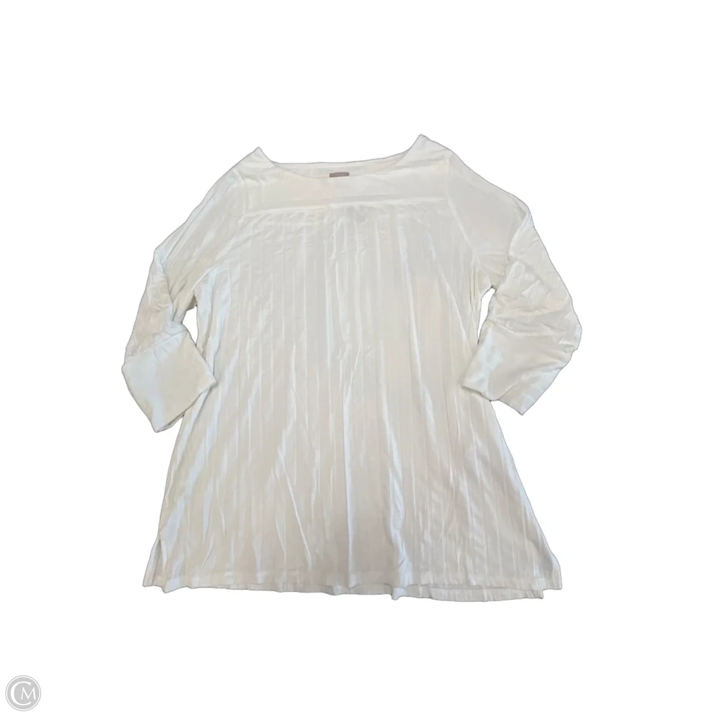 Top 3/4 Sleeve By Chicos In Ivory, Size: M