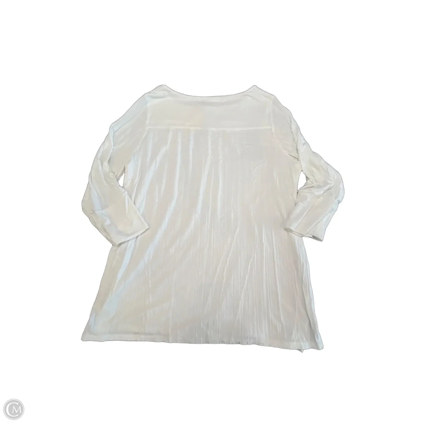 Top 3/4 Sleeve By Chicos In Ivory, Size: M