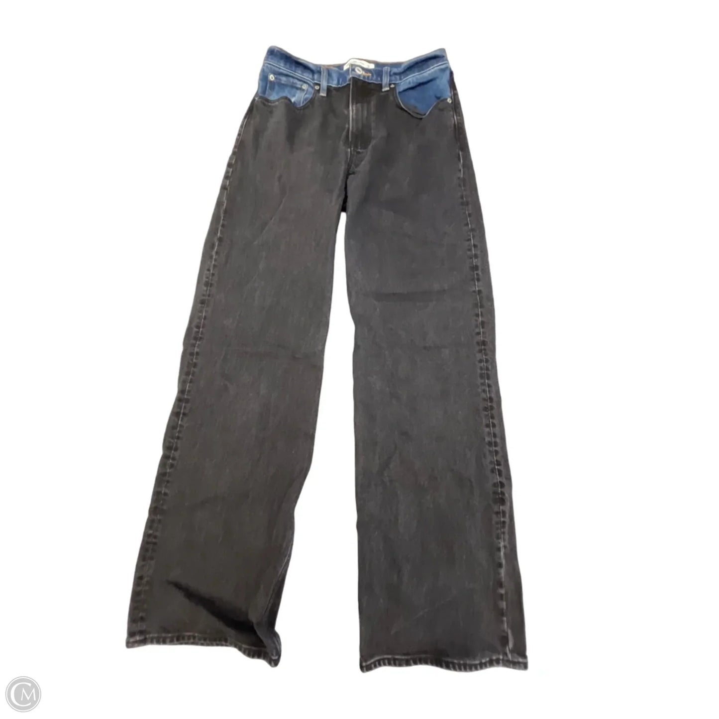 Jeans Straight By Abercrombie And Fitch In Black Denim, Size: 4