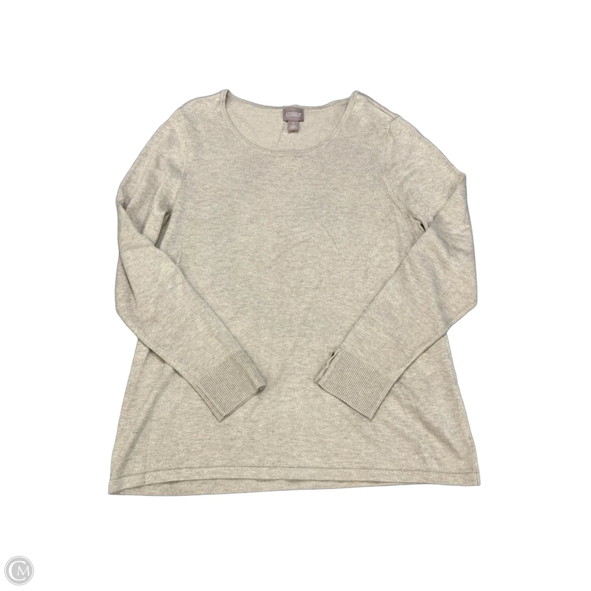 Top Long Sleeve By Chicos In Gold, Size: M