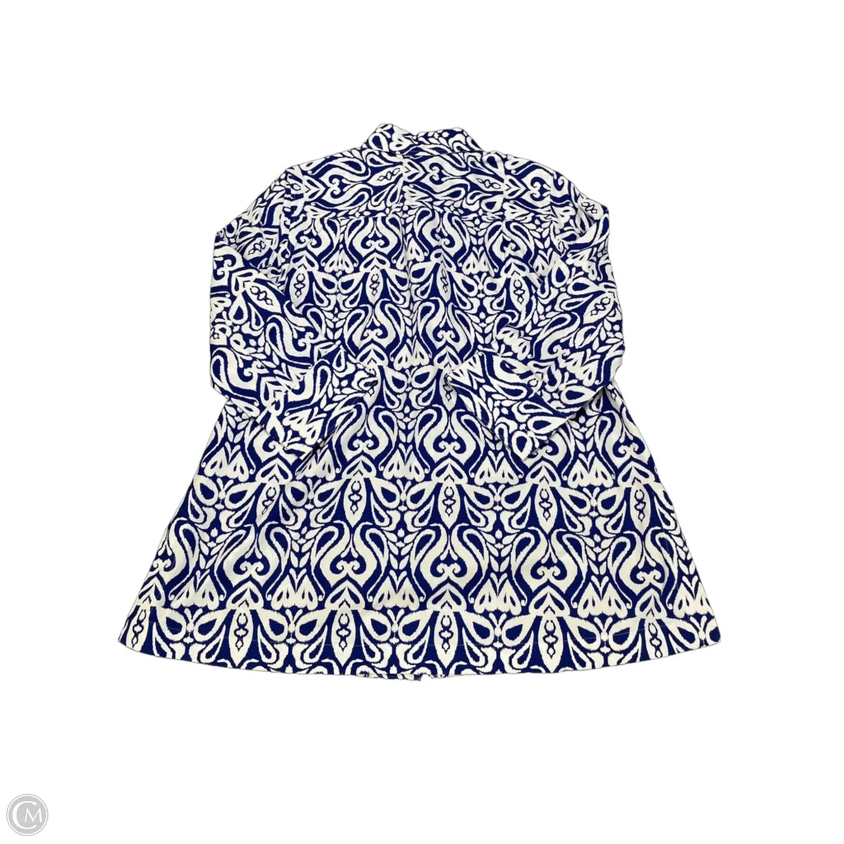 Top Long Sleeve By Chicos In Blue & White, Size: S