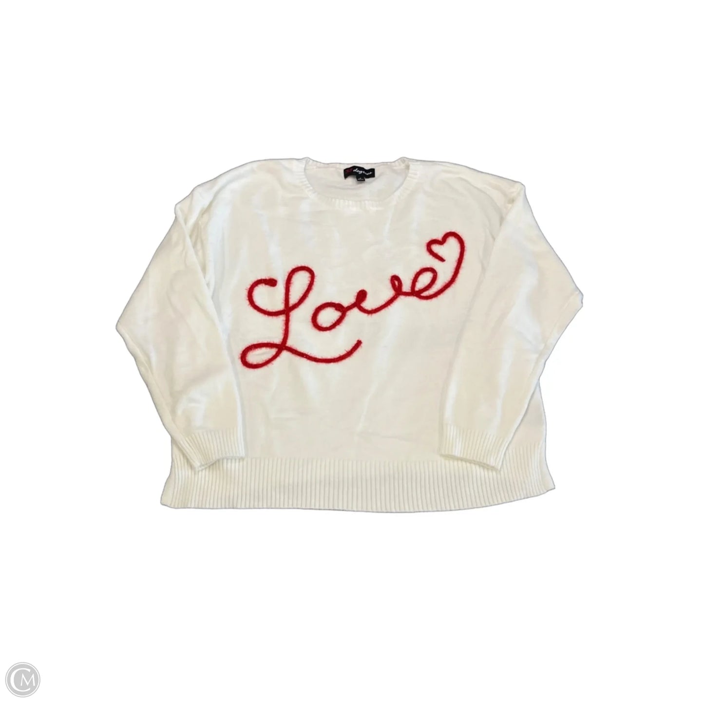Sweater By Clothes Mentor In White, Size: L