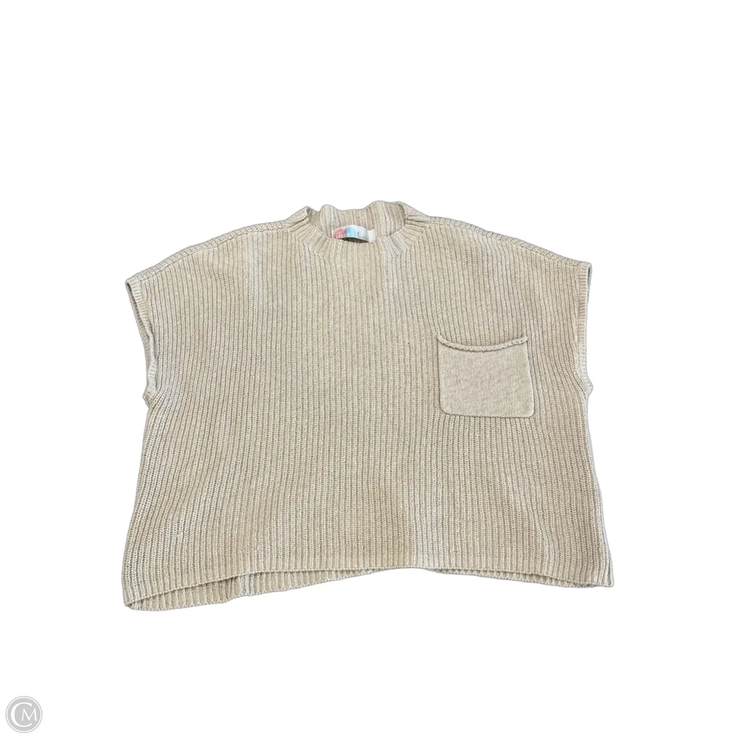 Sweater Short Sleeve By Free People In Tan, Size: L