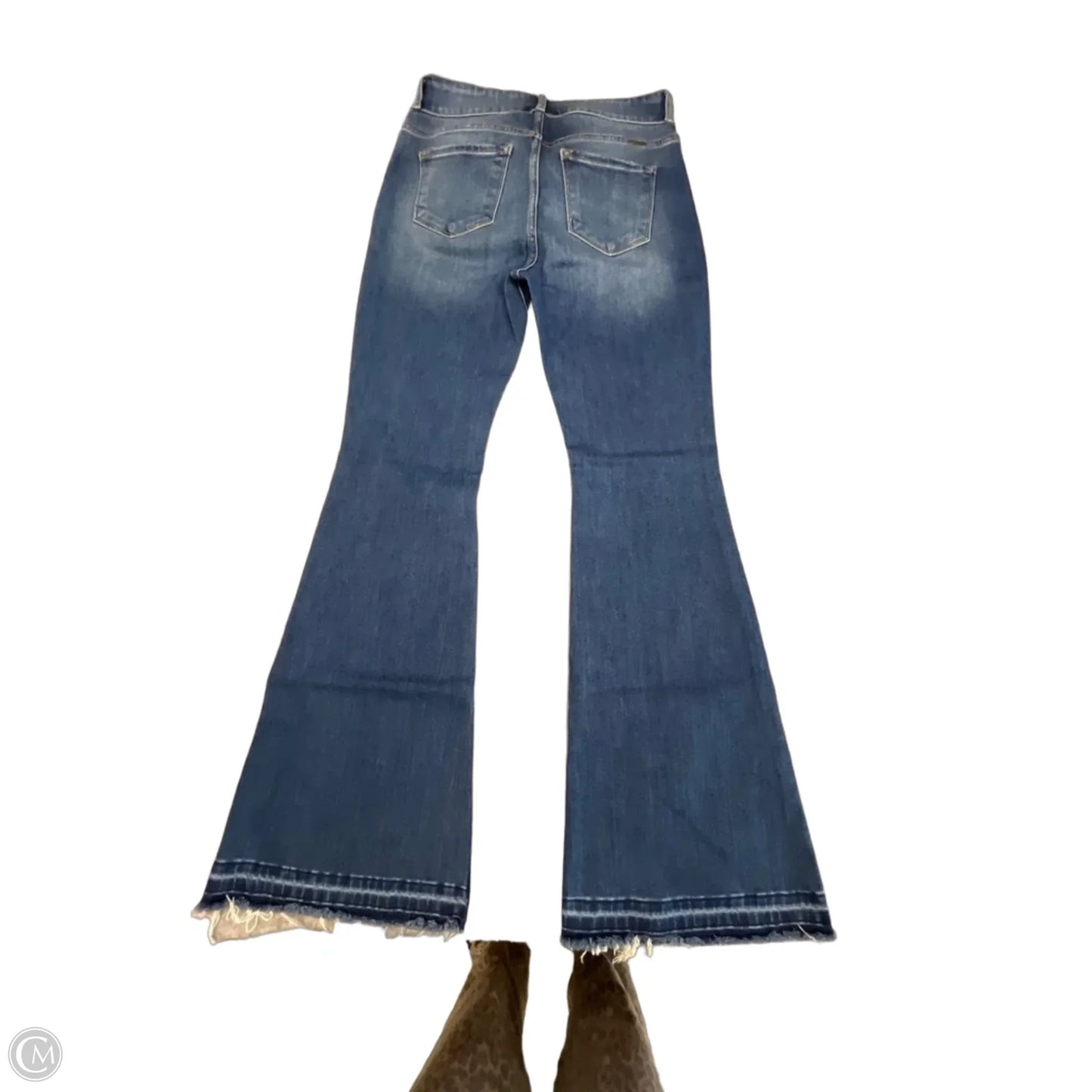 Jeans Flared By Kancan In Blue Denim, Size: 8