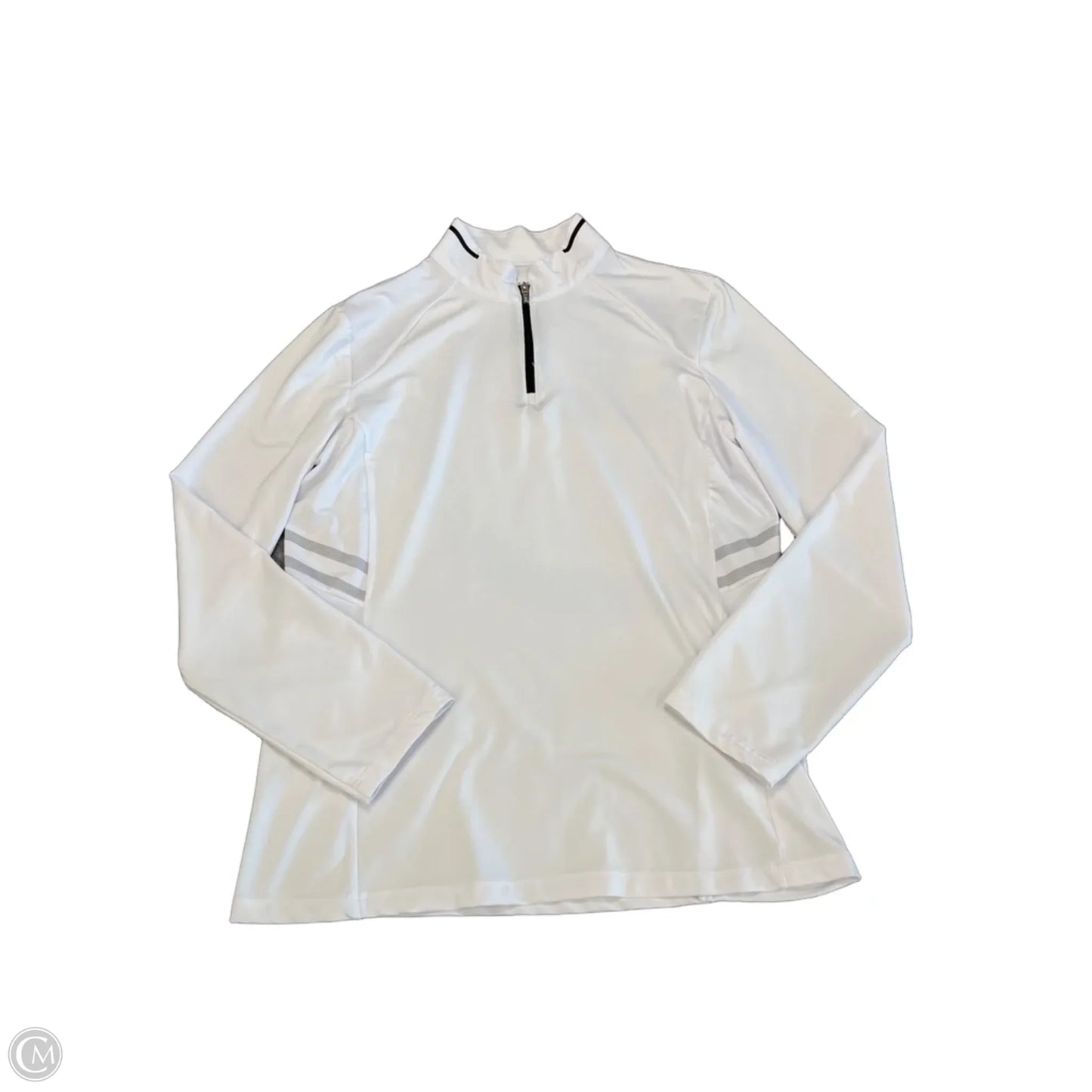 Athletic Top Long Sleeve Collar By Nivo In White, Size: M
