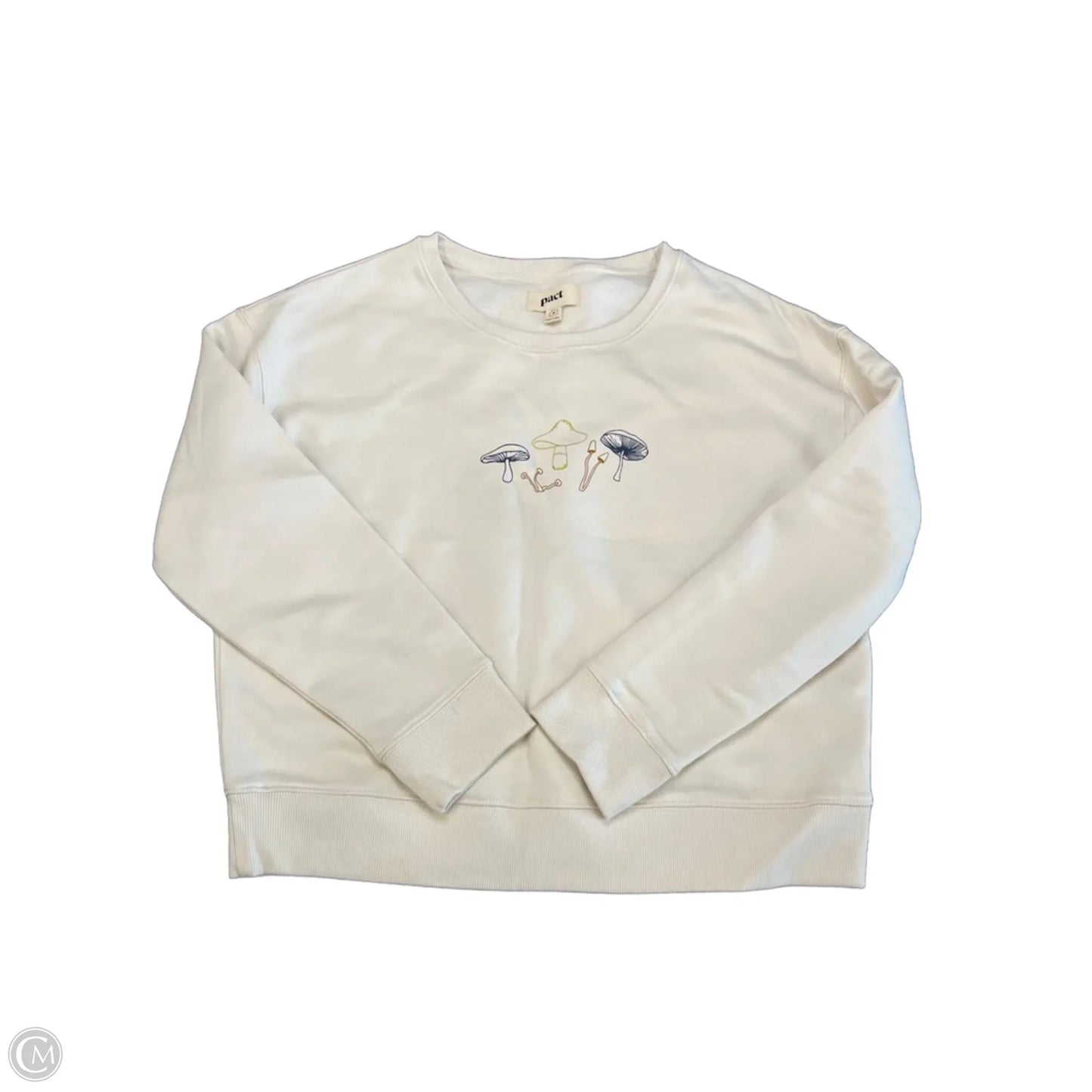 Sweatshirt Crewneck By Pact In Cream, Size: M