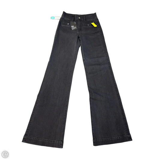 Jeans Wide Leg By Paige In Black Denim, Size: 0