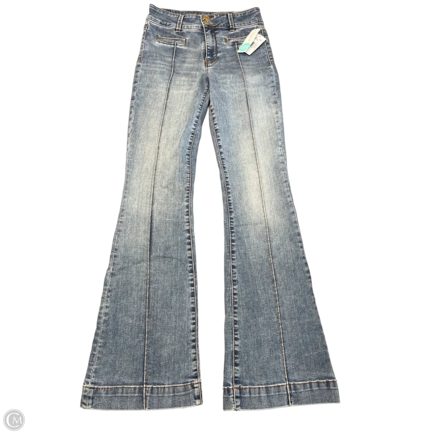 Jeans Flared By Kut In Blue Denim, Size: 0